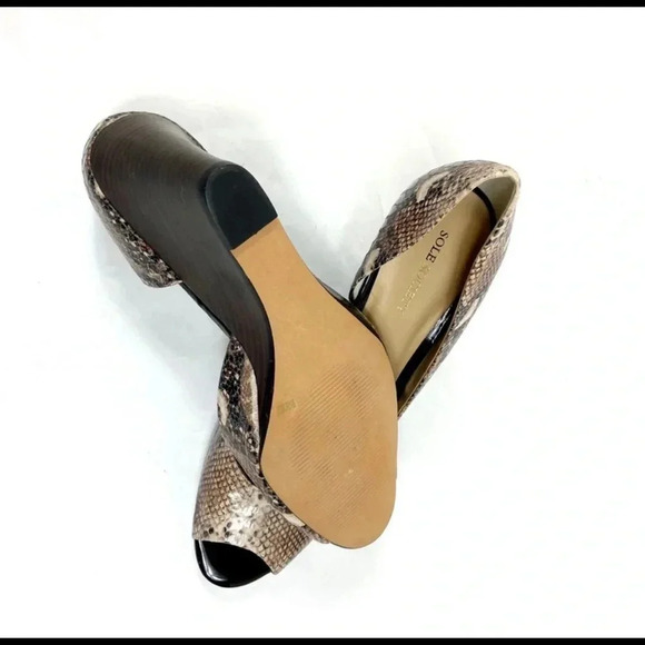 NIB Sole Society Leather Snake Pep Toe Wedges - Picture 7 of 12